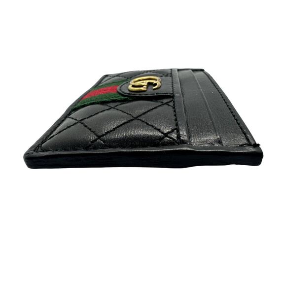 Gucci RARE Black Quilted Leather GG Marmont Card Holder w/ Cert. of Auth, No Box - Picture 5 of 14